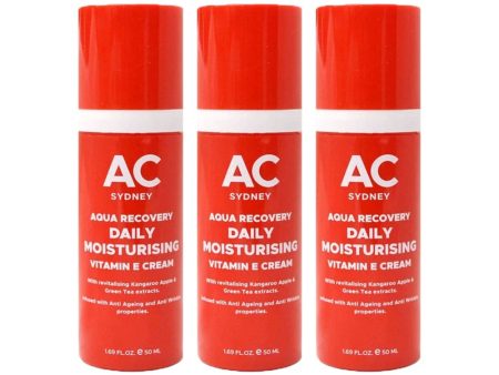 3x Australian Cosmetics Aqua Recovery Daily Moisturising Vitamin E Cream 50ml For Sale