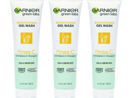 3x Garnier Green Labs Pinea C Brightening Gel Wash 130ml Cheap