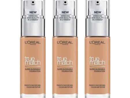 3x L Oreal True Match Super Blendable Foundation 5D 5W Warm Undertone 30ml on Sale