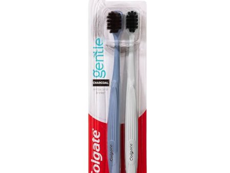 Colgate Gentle Charcoal Toothbrush Soft 2pk Assorted Colors Online Sale