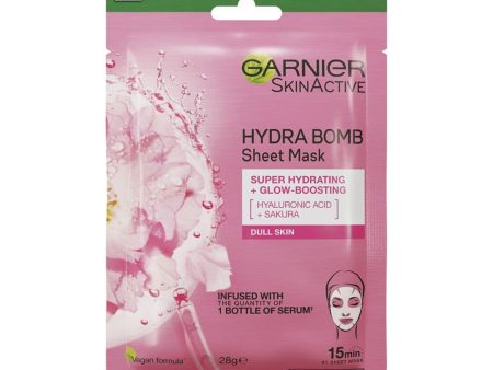 Garnier Skin Active Hydra Bomb Sheet Mask Hyaluronic Acid + Sakura 28g Online now