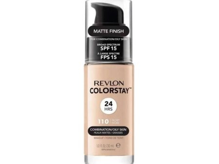 Revlon ColorStay Combination Oily Foundation Matte Finish SPF15 110 Ivory 30ml For Discount