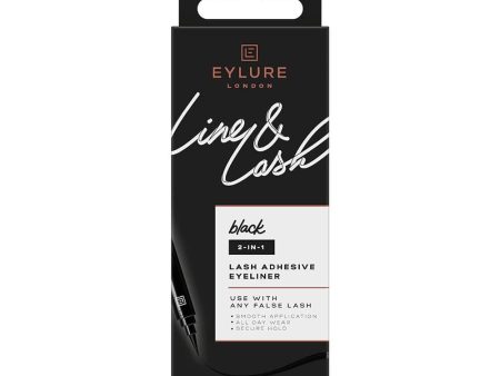 Eylure London Line & Lash Adhesive Eyeliner Black 2-In-1 Fashion