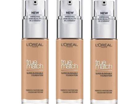 3x L Oreal Paris True Match Super Blendable Foundation 4N Neutral Undertone 30ml Hot on Sale