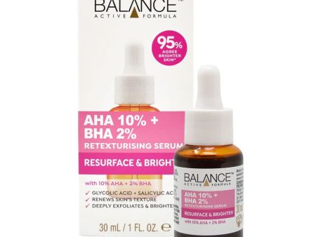 Balance Active Formula Retexturising Serum 10% AHA 2% BHA 30ml Hot on Sale