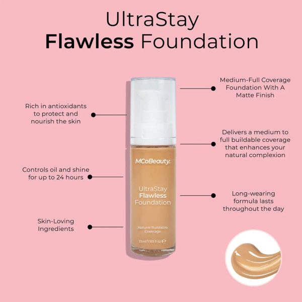 MCoBeauty Ultra Stay Flawless Foundation Light Beige 35ml For Discount