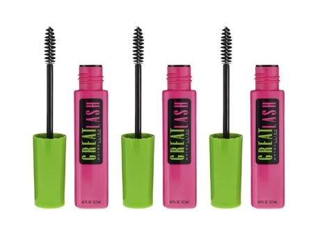 3x Maybelline Great Lash Mascara Washable 101 Very Black 12.7ml Cheap